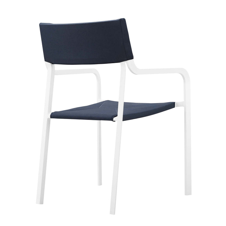 Raleigh 7 Piece Outdoor Patio Aluminum Dining Set - White Navy