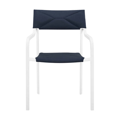 Raleigh 7 Piece Outdoor Patio Aluminum Dining Set - White Navy
