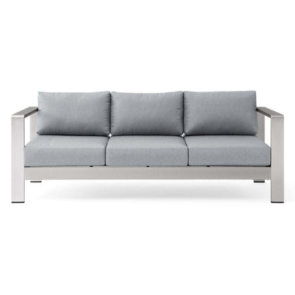 Shore Outdoor Patio Aluminum Sofa - Silver Gray