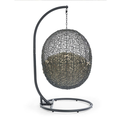 Hide Outdoor Patio Sunbrella® Swing Chair With Stand - Gray Beige