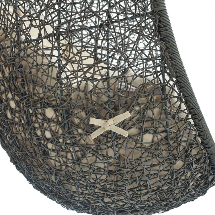 Hide Outdoor Patio Sunbrella® Swing Chair With Stand - Gray Beige