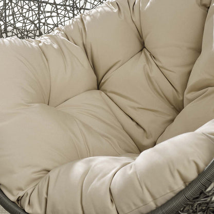 Hide Outdoor Patio Sunbrella® Swing Chair With Stand - Gray Beige