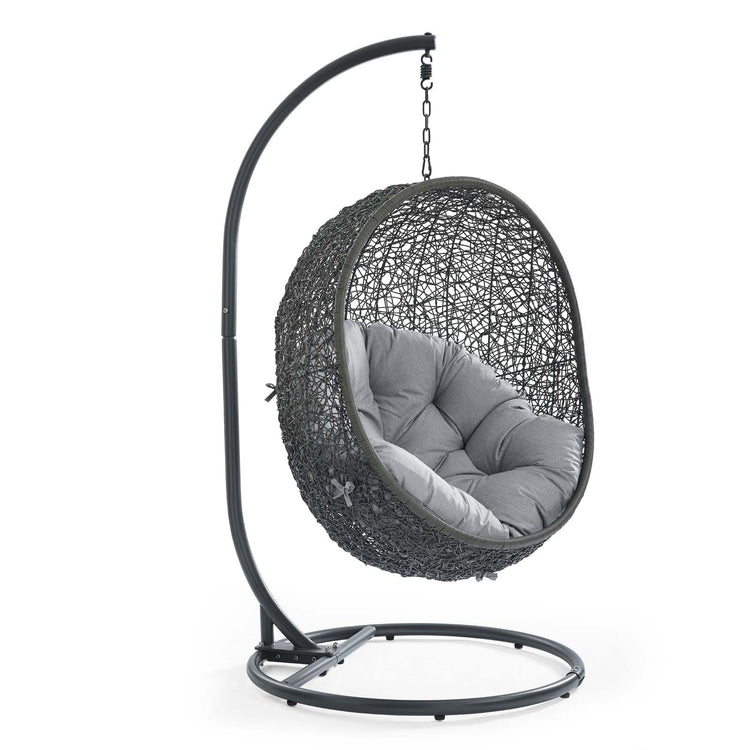 Hide Outdoor Patio Sunbrella® Swing Chair With Stand - Gray Gray