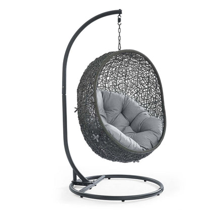 Hide Outdoor Patio Sunbrella® Swing Chair With Stand - Gray Gray