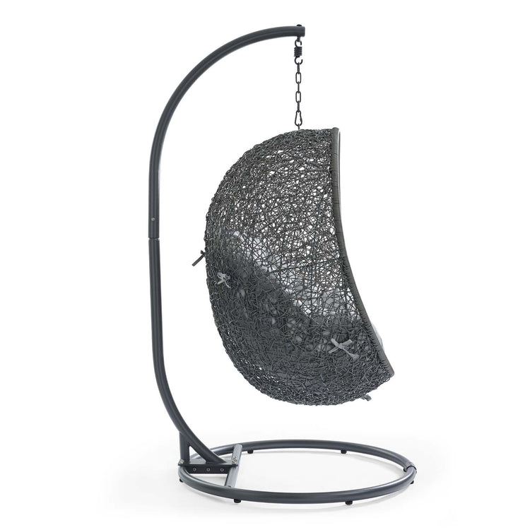 Hide Outdoor Patio Sunbrella® Swing Chair With Stand - Gray Gray