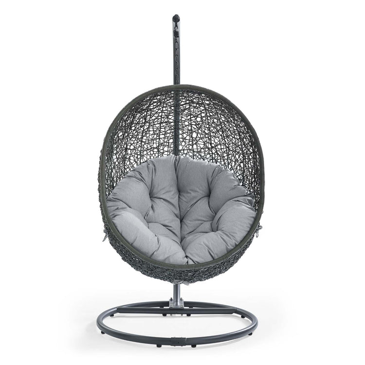 Hide Outdoor Patio Sunbrella® Swing Chair With Stand - Gray Gray