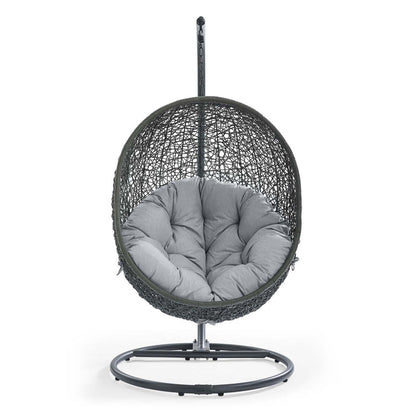 Hide Outdoor Patio Sunbrella® Swing Chair With Stand - Gray Gray