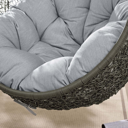 Hide Outdoor Patio Sunbrella® Swing Chair With Stand - Gray Gray