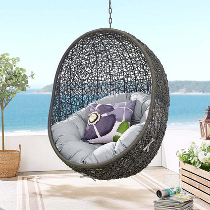 Hide Outdoor Patio Sunbrella® Swing Chair With Stand - Gray Gray