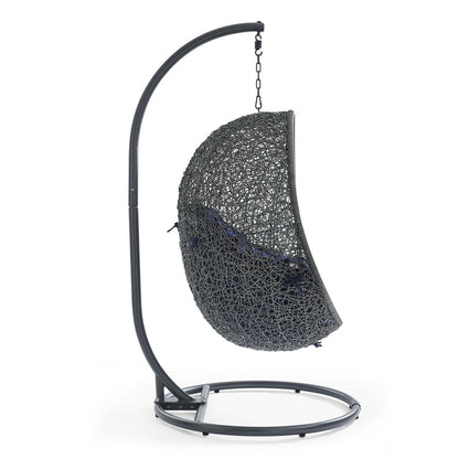 Hide Outdoor Patio Sunbrella® Swing Chair With Stand - Gray Navy