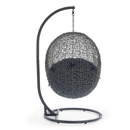 Hide Outdoor Patio Sunbrella® Swing Chair With Stand - Gray Navy