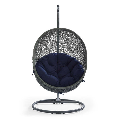 Hide Outdoor Patio Sunbrella® Swing Chair With Stand - Gray Navy