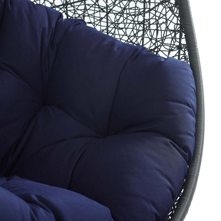 Hide Outdoor Patio Sunbrella® Swing Chair With Stand - Gray Navy