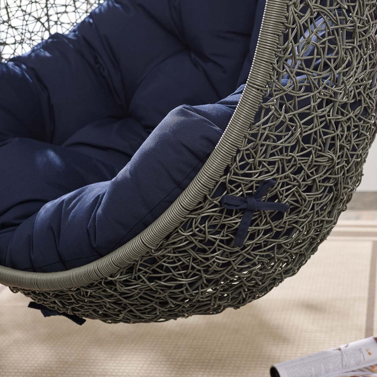 Hide Outdoor Patio Sunbrella® Swing Chair With Stand - Gray Navy