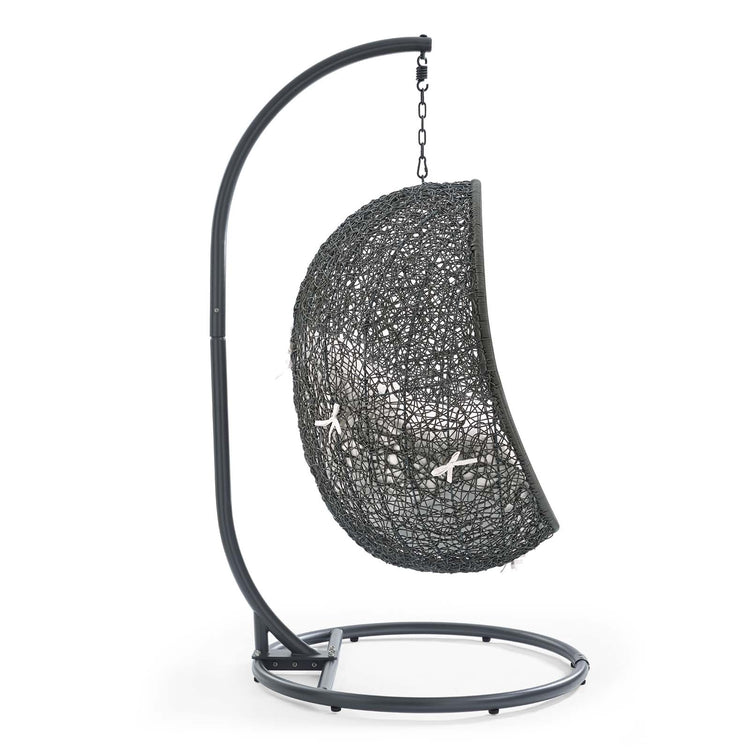 Hide Outdoor Patio Sunbrella® Swing Chair With Stand - Gray White