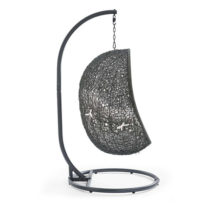 Hide Outdoor Patio Sunbrella® Swing Chair With Stand - Gray White