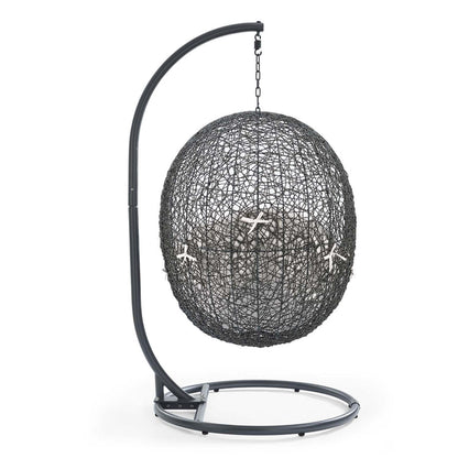 Hide Outdoor Patio Sunbrella® Swing Chair With Stand - Gray White