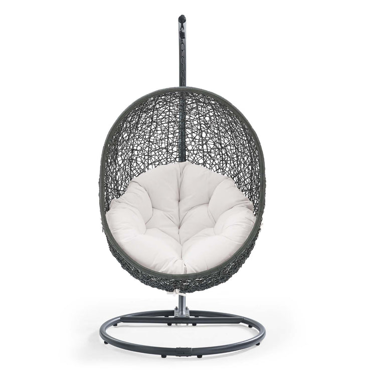 Hide Outdoor Patio Sunbrella® Swing Chair With Stand - Gray White