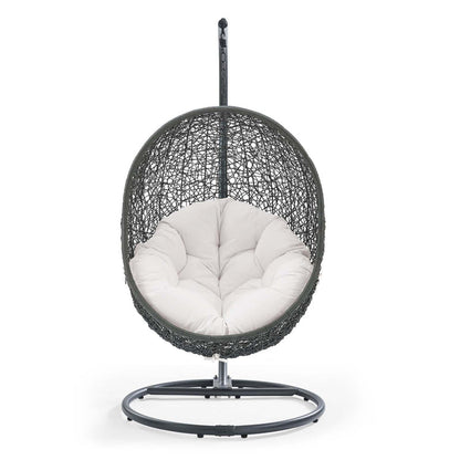 Hide Outdoor Patio Sunbrella® Swing Chair With Stand - Gray White