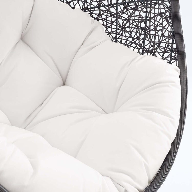 Hide Outdoor Patio Sunbrella® Swing Chair With Stand - Gray White