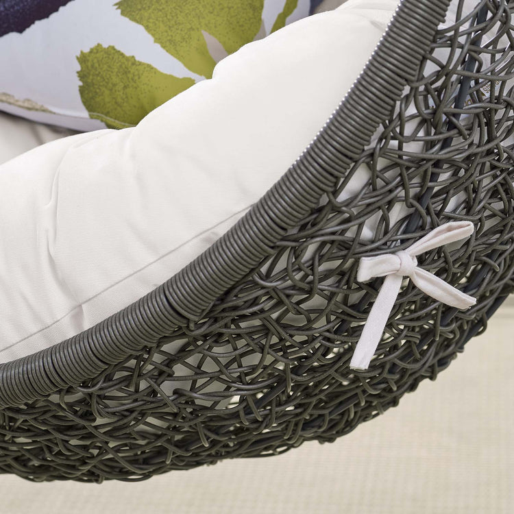 Hide Outdoor Patio Sunbrella® Swing Chair With Stand - Gray White