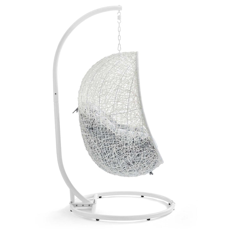 Hide Outdoor Patio Sunbrella® Swing Chair With Stand - White Gray