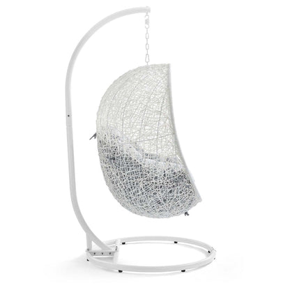 Hide Outdoor Patio Sunbrella® Swing Chair With Stand - White Gray