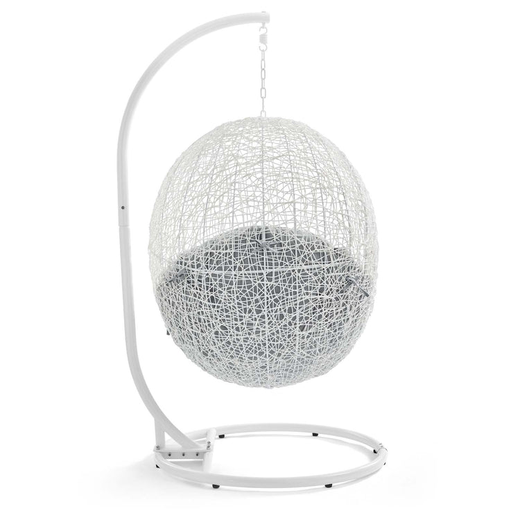 Hide Outdoor Patio Sunbrella® Swing Chair With Stand - White Gray