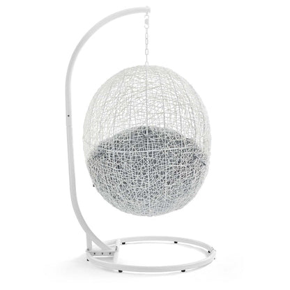 Hide Outdoor Patio Sunbrella® Swing Chair With Stand - White Gray
