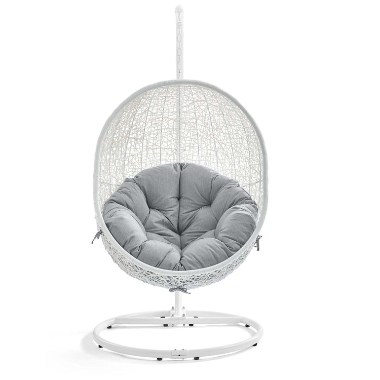 Hide Outdoor Patio Sunbrella® Swing Chair With Stand - White Gray