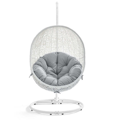 Hide Outdoor Patio Sunbrella® Swing Chair With Stand - White Gray