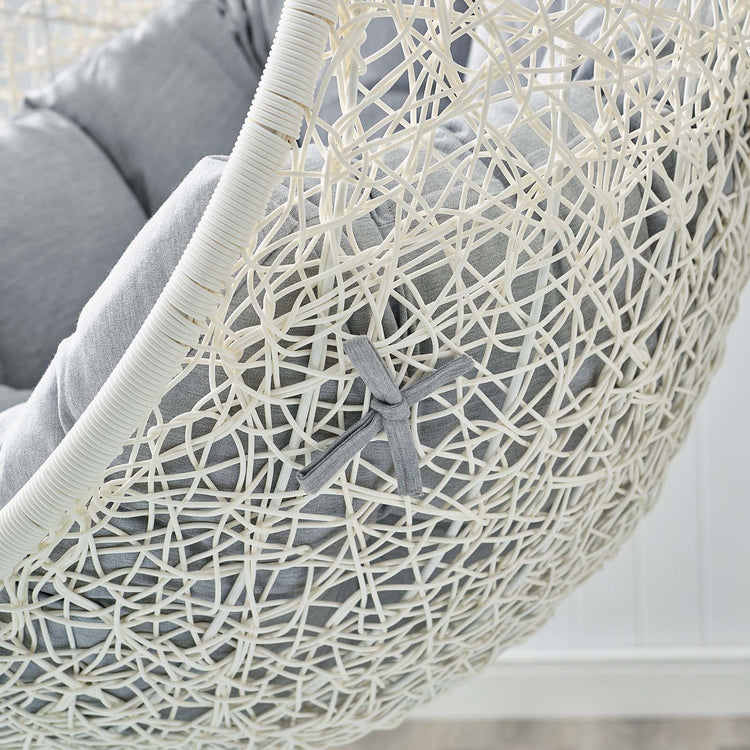 Hide Outdoor Patio Sunbrella® Swing Chair With Stand - White Gray