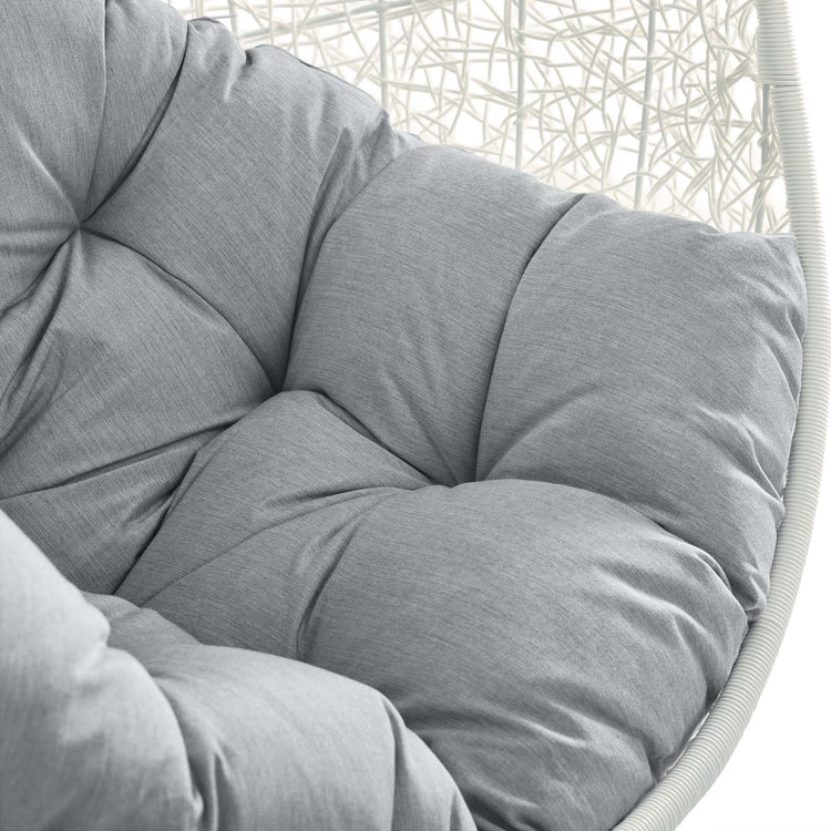 Hide Outdoor Patio Sunbrella® Swing Chair With Stand - White Gray