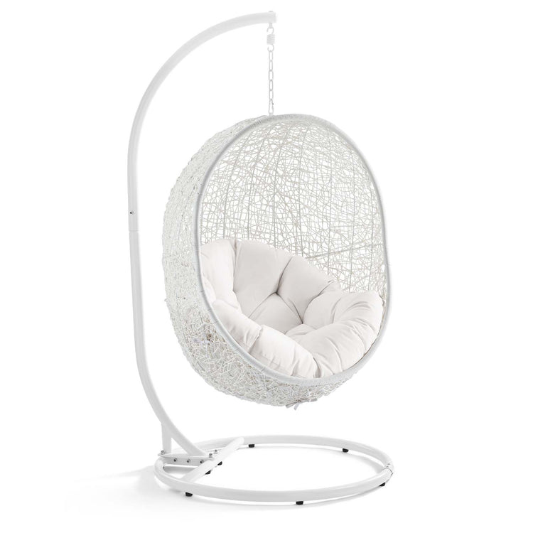 Hide Outdoor Patio Sunbrella® Swing Chair With Stand - White White
