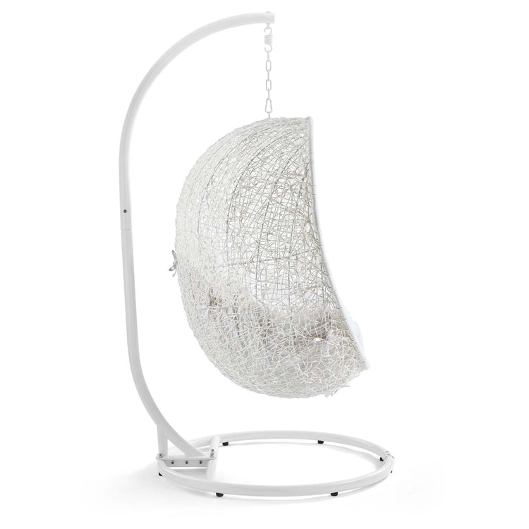 Hide Outdoor Patio Sunbrella® Swing Chair With Stand - White White