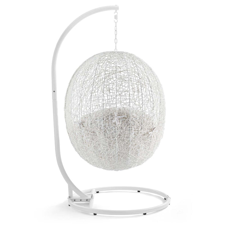 Hide Outdoor Patio Sunbrella® Swing Chair With Stand - White White
