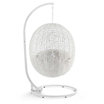 Hide Outdoor Patio Sunbrella® Swing Chair With Stand - White White