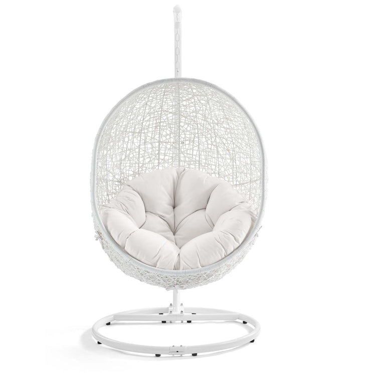 Hide Outdoor Patio Sunbrella® Swing Chair With Stand - White White