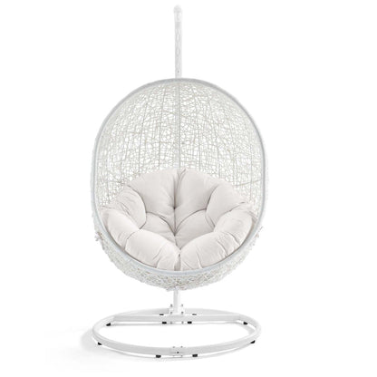 Hide Outdoor Patio Sunbrella® Swing Chair With Stand - White White