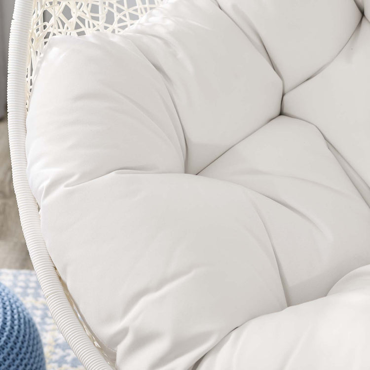 Hide Outdoor Patio Sunbrella® Swing Chair With Stand - White White