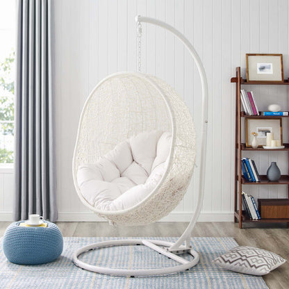 Hide Outdoor Patio Sunbrella® Swing Chair With Stand - White White