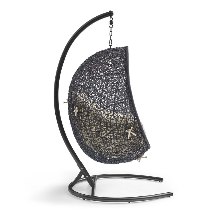 Encase Sunbrella® Swing Outdoor Patio Lounge Chair - Black Beige