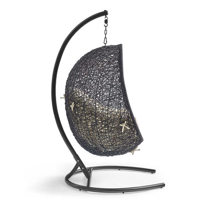 Encase Sunbrella® Swing Outdoor Patio Lounge Chair - Black Beige