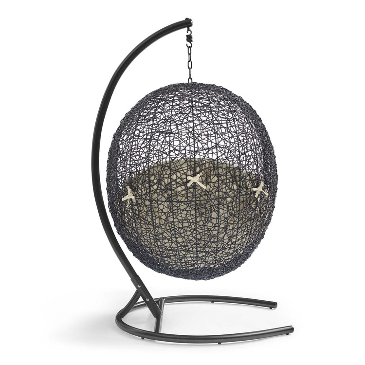 Encase Sunbrella® Swing Outdoor Patio Lounge Chair - Black Beige