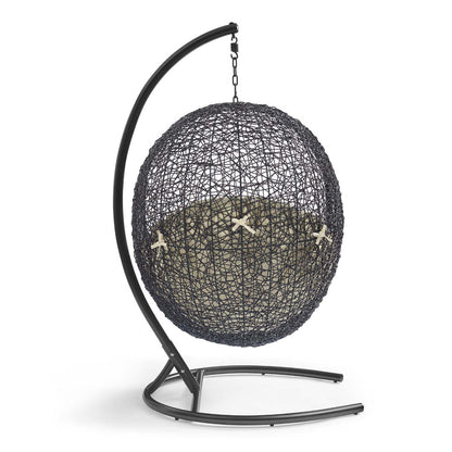 Encase Sunbrella® Swing Outdoor Patio Lounge Chair - Black Beige