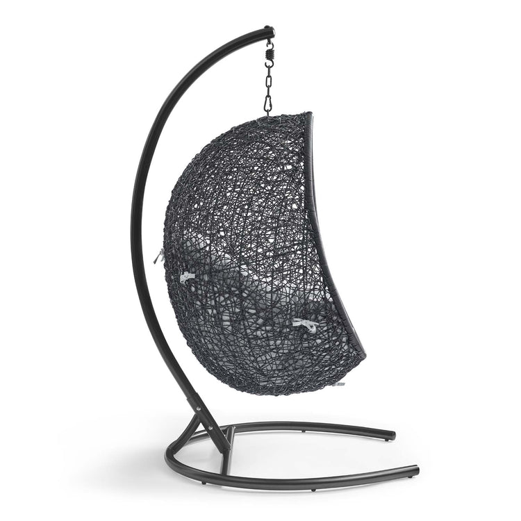 Encase Sunbrella® Swing Outdoor Patio Lounge Chair - Black Gray