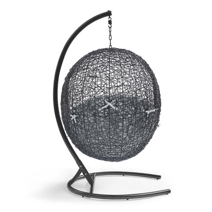 Encase Sunbrella® Swing Outdoor Patio Lounge Chair - Black Gray