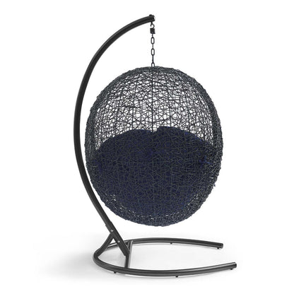 Encase Sunbrella® Swing Outdoor Patio Lounge Chair - Black Navy