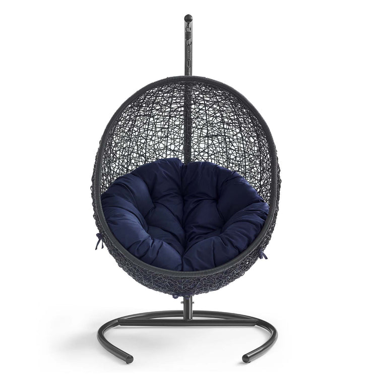 Encase Sunbrella® Swing Outdoor Patio Lounge Chair - Black Navy