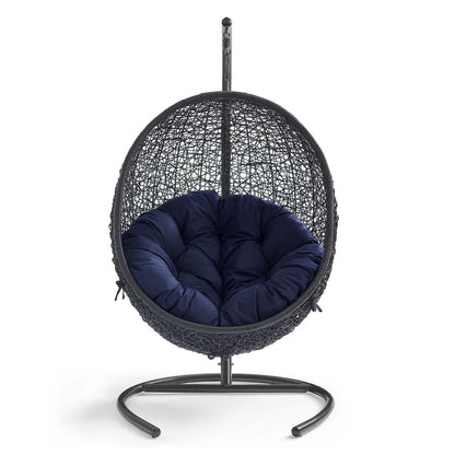 Encase Sunbrella® Swing Outdoor Patio Lounge Chair - Black Navy